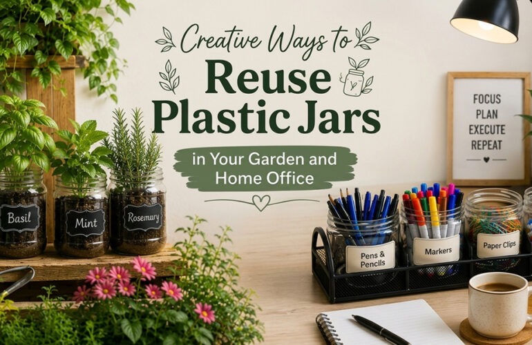 Creative Ways to Reuse Plastic Jars in Your Garden and Home Office