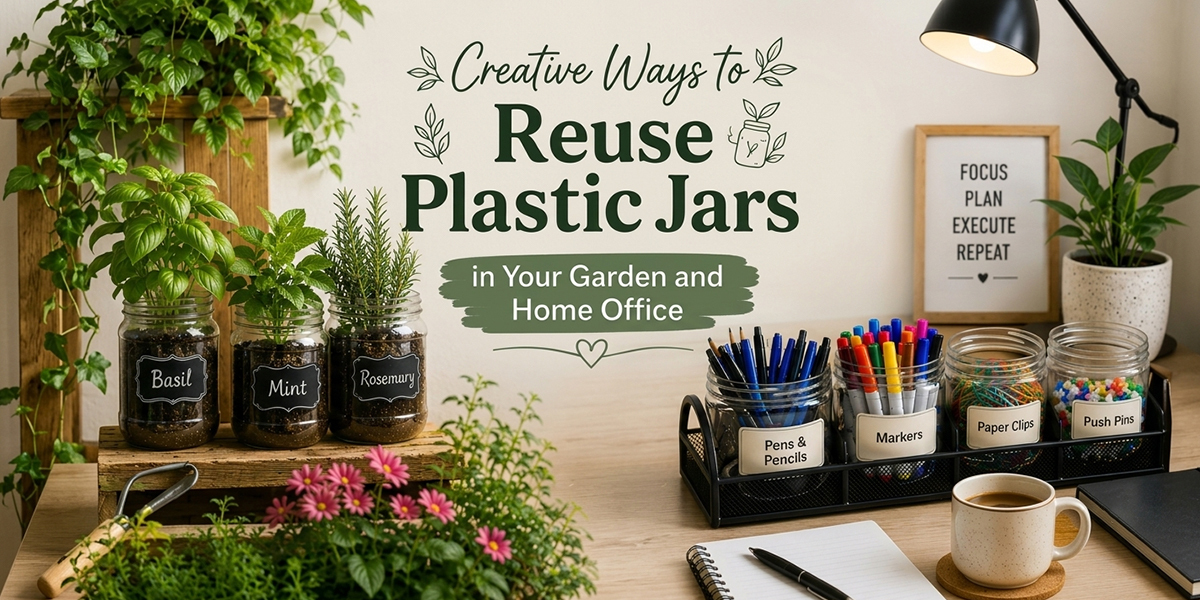 Creative Ways to Reuse Plastic Jars in Your Garden and Home Office